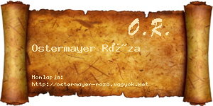 Ostermayer Róza névjegykártya